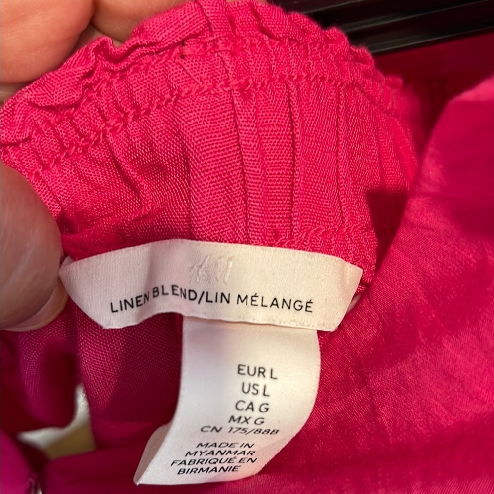 H&M Pink Ruched Notched Collar Top - Picture 4 of 13